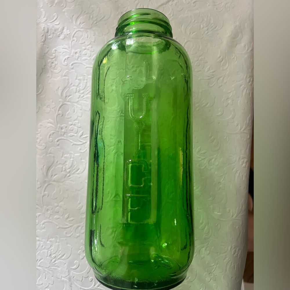 Vintage Owens Illinois Green Refrigerator Juice/water Bottle - no lid
